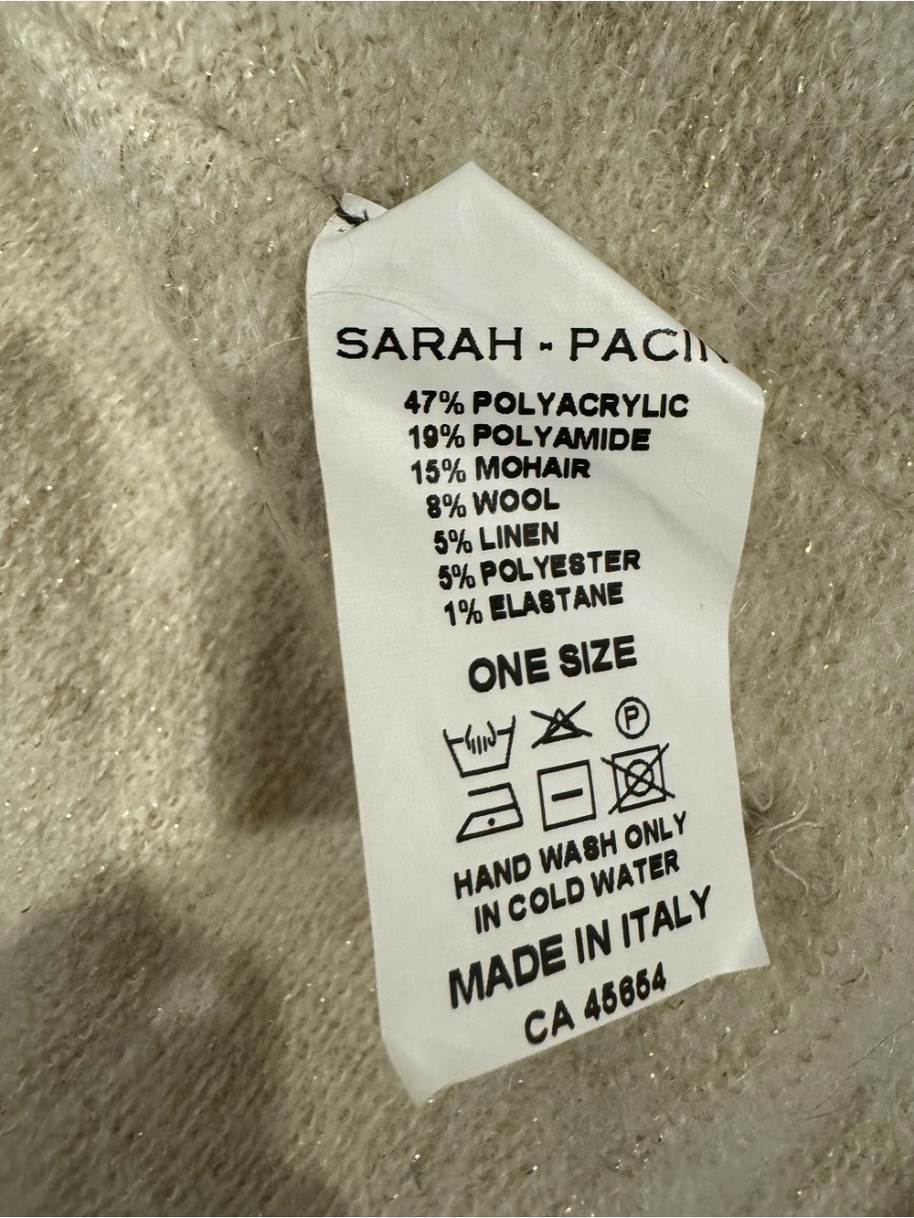 Sarah Pacini Cream Open-Front Short-Sleeve Cardigan with Pockets - Picture 4 of 4
